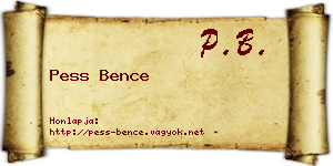 Pess Bence névjegykártya